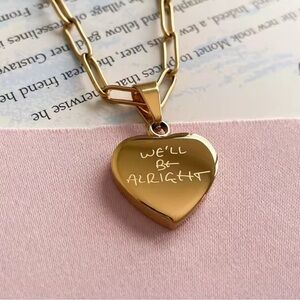18K Gold Harry Styles “We’ll Be Alright” Necklace With Paper Clip Style Chain